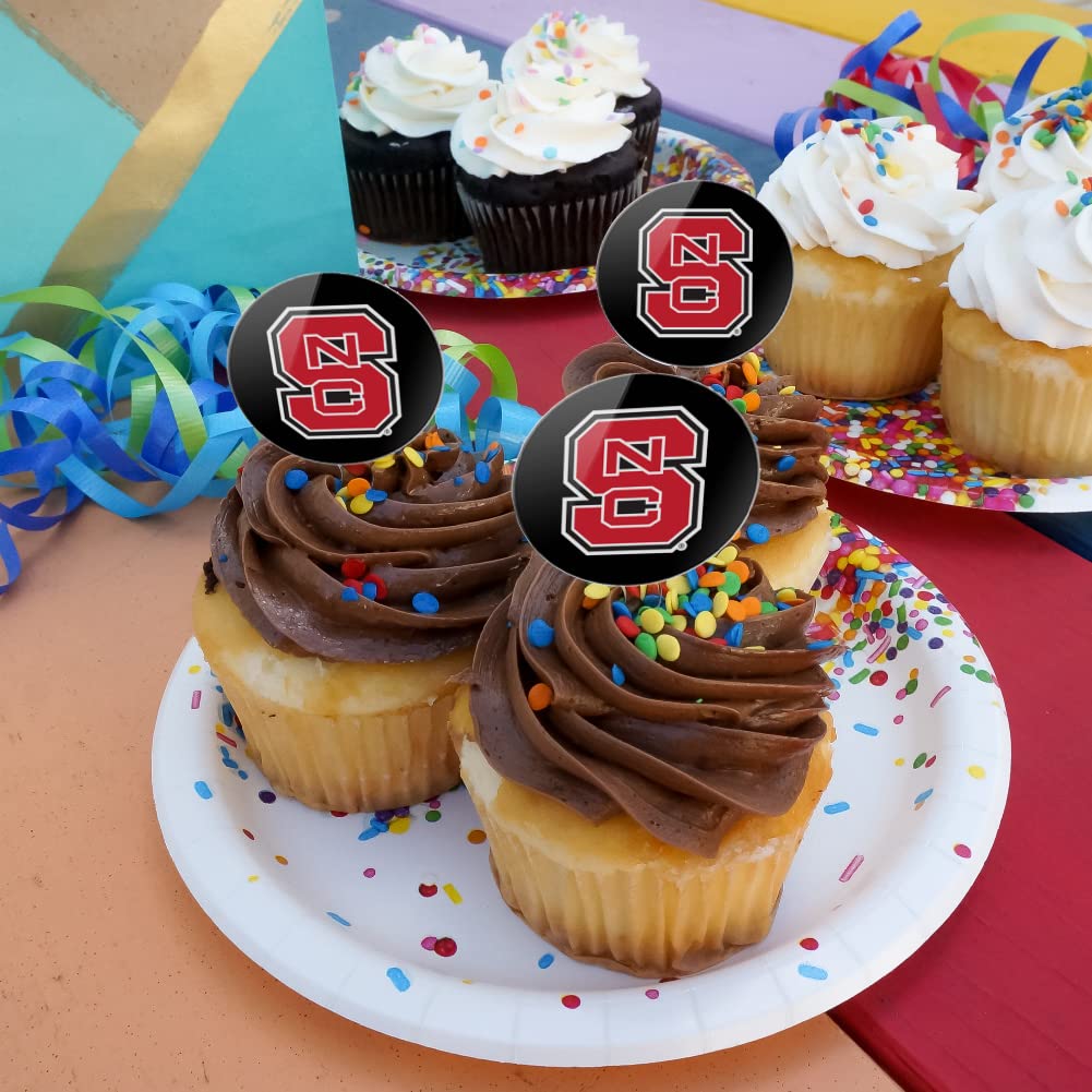 GRAPHICS & MORE Cupcake Picks Set of 6, NC State Secondary Logo, Multi Color, Acrylic, One Size