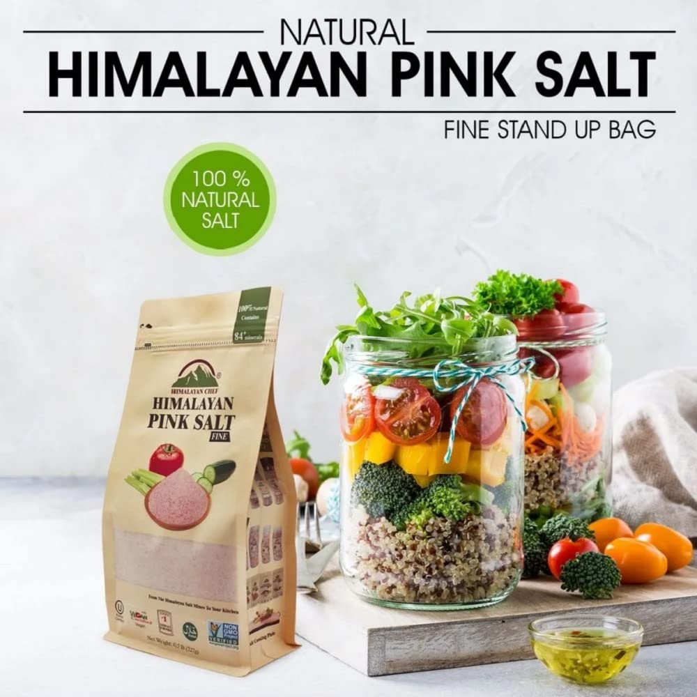 Himalayan Chef Pink Himalayan Salt - Fine Grain - 3 Pound (6 x 0.5 Pound Bags) - Model 5401-6PACK