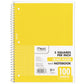 Mead Spiral Notebook, 1 Subject, Graph Ruled Paper, 7-1/2 x 10-1/2, 100 Sheets, Yellow (05676AZ7)