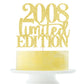 Yetxel Cake Topper - Limited Edition 2008, Handmade Golden Glitter, 17th Birthday Decoration for Men and Women