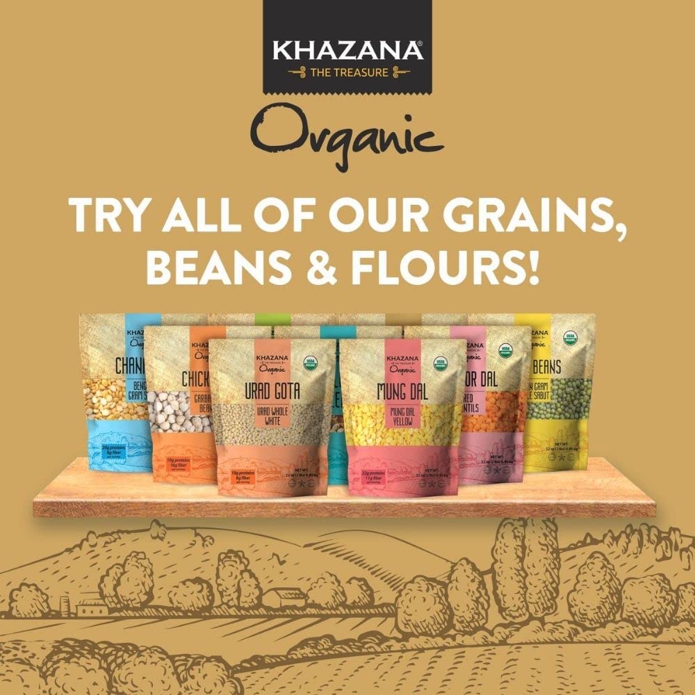 Khazana Organic Red Kidney Beans 2Lb - Rajma  Non-Gmo Gluten Free & Kosher  Authentic Lentils From India
