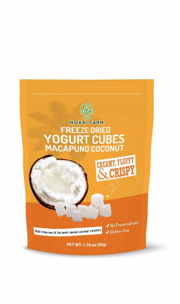 (Pack Of 1) Nokki Farm Freeze-Dried Macapuno Coconut Yogurt Melts 50G | No Artificial Colors | No Preservatives | Non Gmo