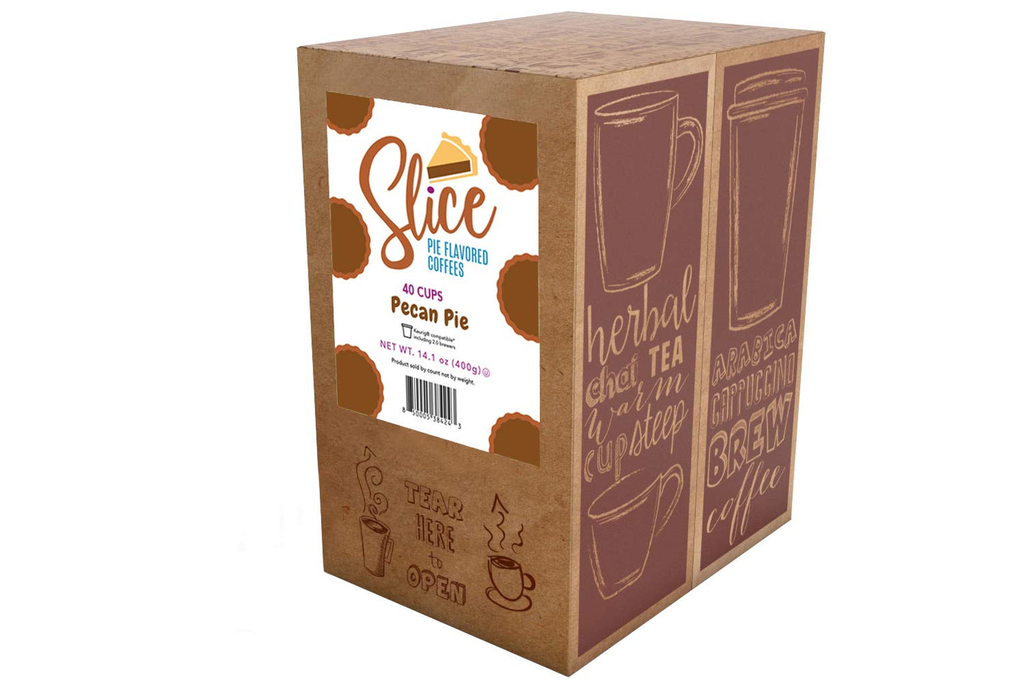 Slice Coffee Pecan Pie Coffee Compatible with K Cup malt-inspired, 40 Count