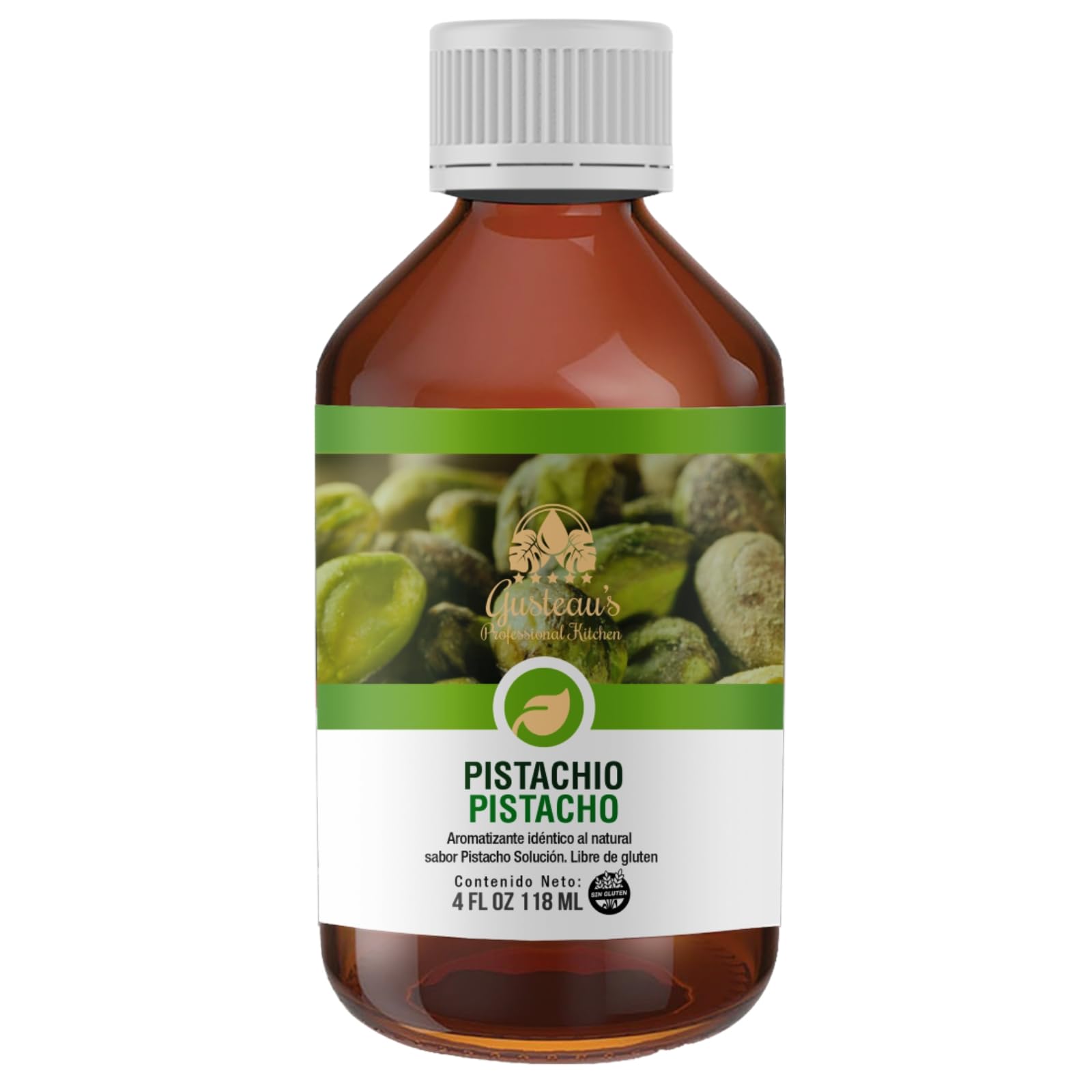 GUSTEAU’S Bakery Emulsion, Pistachio Flavor, Alcohol Free, Sugar Free, 4 Fl Oz