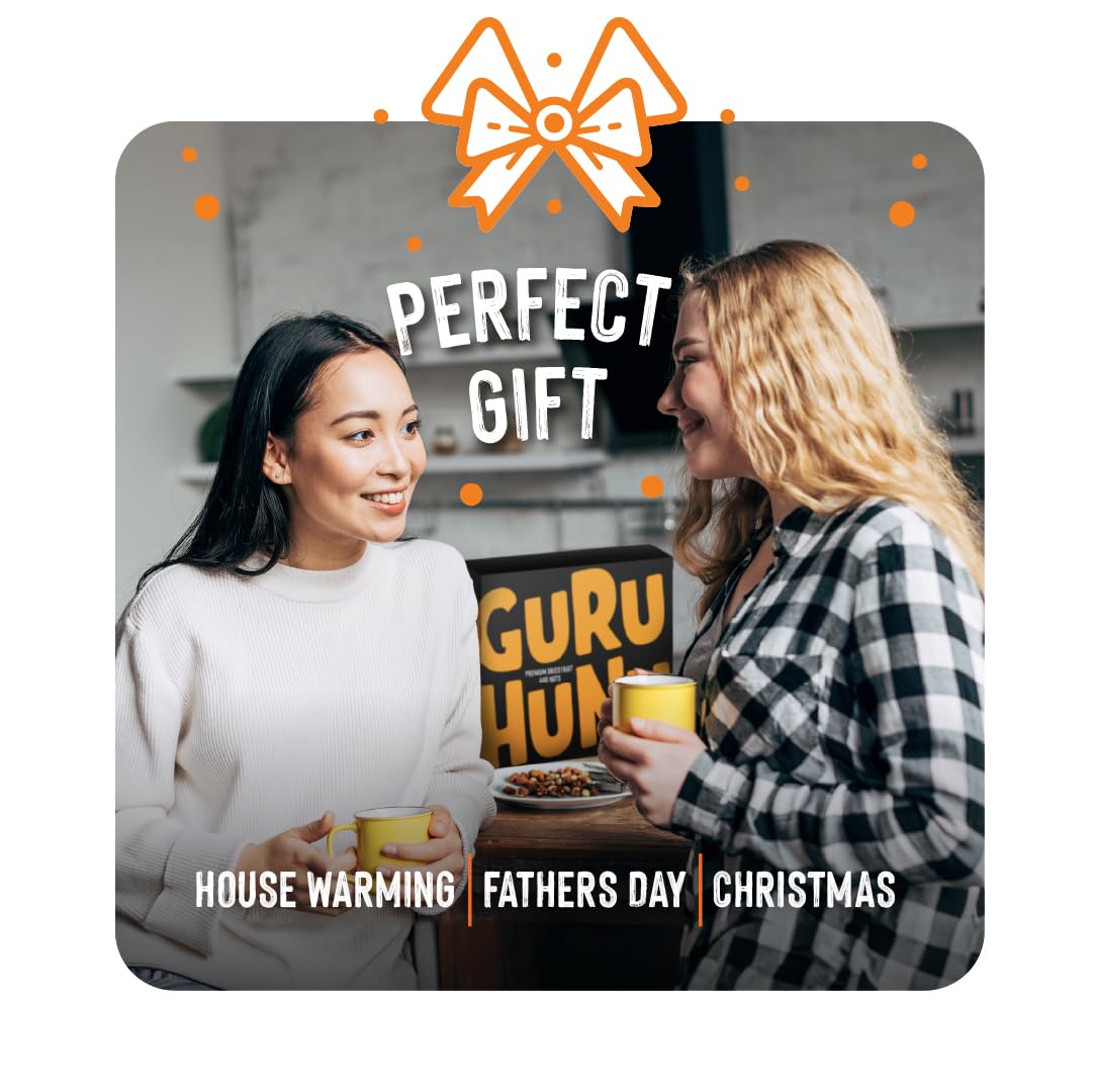 Guru Hunu Healthy Nuts Gift Basket Assorted Food Gift Box - Gourmet Snack Food Box For Christmas, Thanksgiving, Fathers Day, Mot