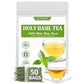 Enhanced 50 Holy Basil Tea Bags, Made With 100% Natural Tulsi Wild Holy Basil Leaves, No Additives & Caffeine Free.