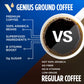 VitaCup Genius Ground Keto Coffee, Medium Dark Roast, 3 Bags, 11oz Each, 100% Arabica, with Turmeric and MCT Oil