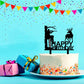 Ximoogoooz Hunting Birthday Cake Topper - Hunter In Tree Stand Aiming The Deer - Camping Themed Deer Hunter Cake Topper For Men'