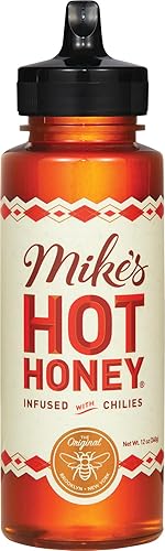 Mikes Hot Honey, 12 oz Squeeze Bottle (1 Pack), Honey with a Kick, Sweetness & Heat, 100% Pure Honey, Shelf-Stable, Gluten-Free