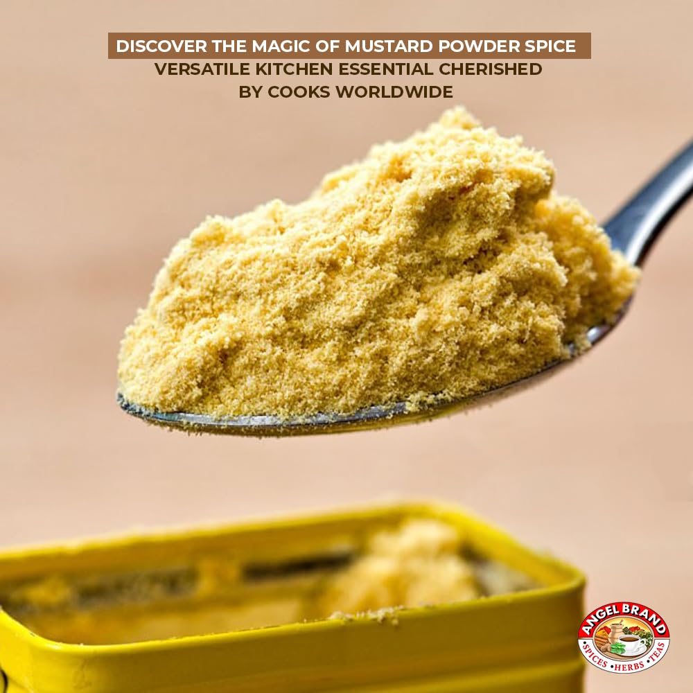 Angel Brand Mustard Powder 3 Oz Bottle - Premium Dry Mustard Powder For Cooking, Marinades, Dressings, And Sauces - Rich Flavor