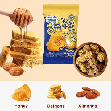 K-Herb Gourmet Honey Butter Almond Snacks – Crunchy Dalgona Almonds, 20-Pack, Perfect for mature-themeds and Kids, Great for On-the-Go and School