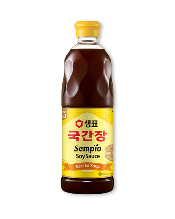 Sempio Soy Sauce For Soup - Light, Savory Flavor Enhancer, Authentic Korean Asian Cuisine, Made In Korea (29.08 Fl Oz / 860Ml, Kosher, Vegan, Non-Gmo)
