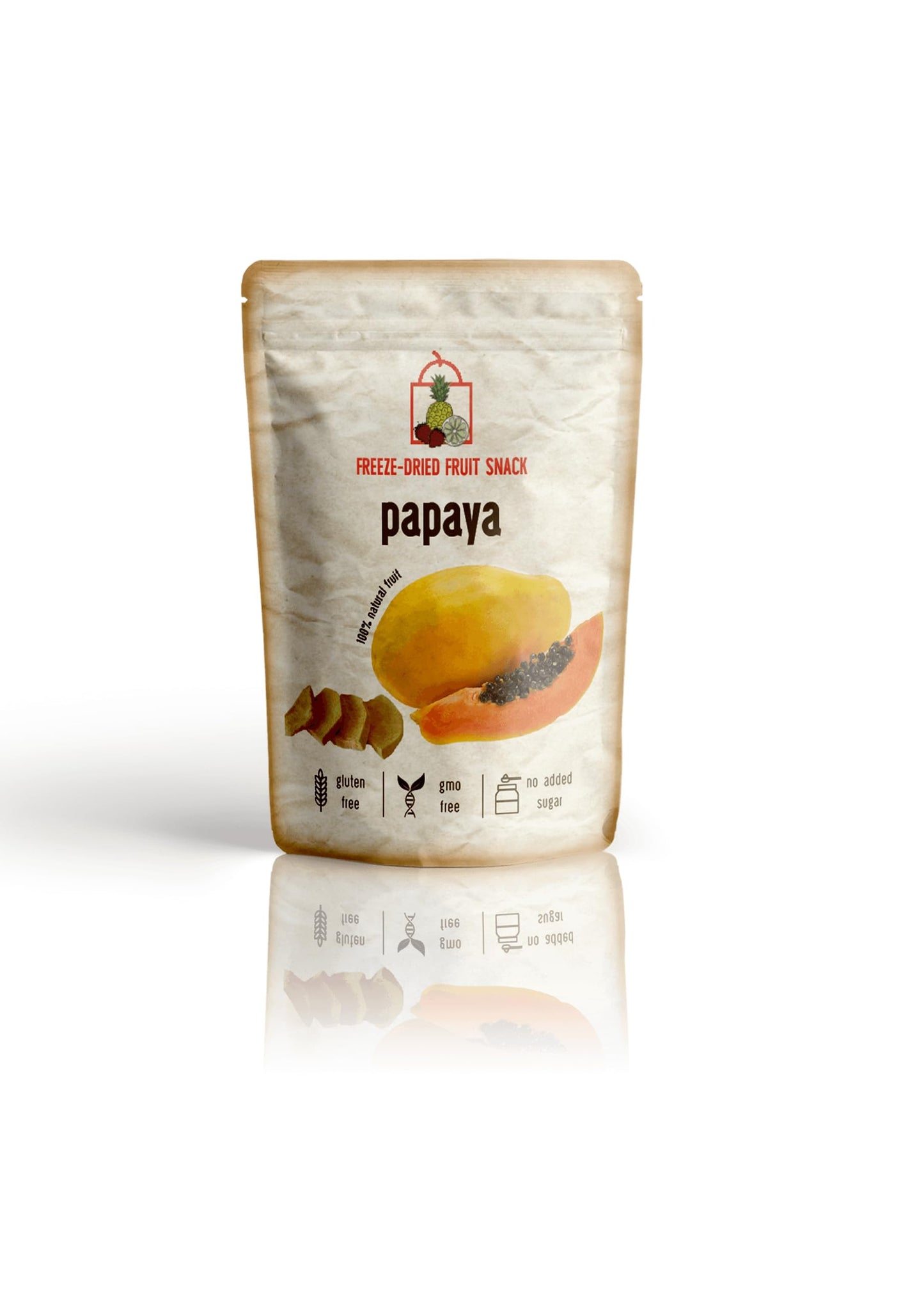 Freeze-Dried Papaya - 7 Pack - 100% Real Fruit, No Sugar Added, Crunchy & Delicious, Long Shelf Life
