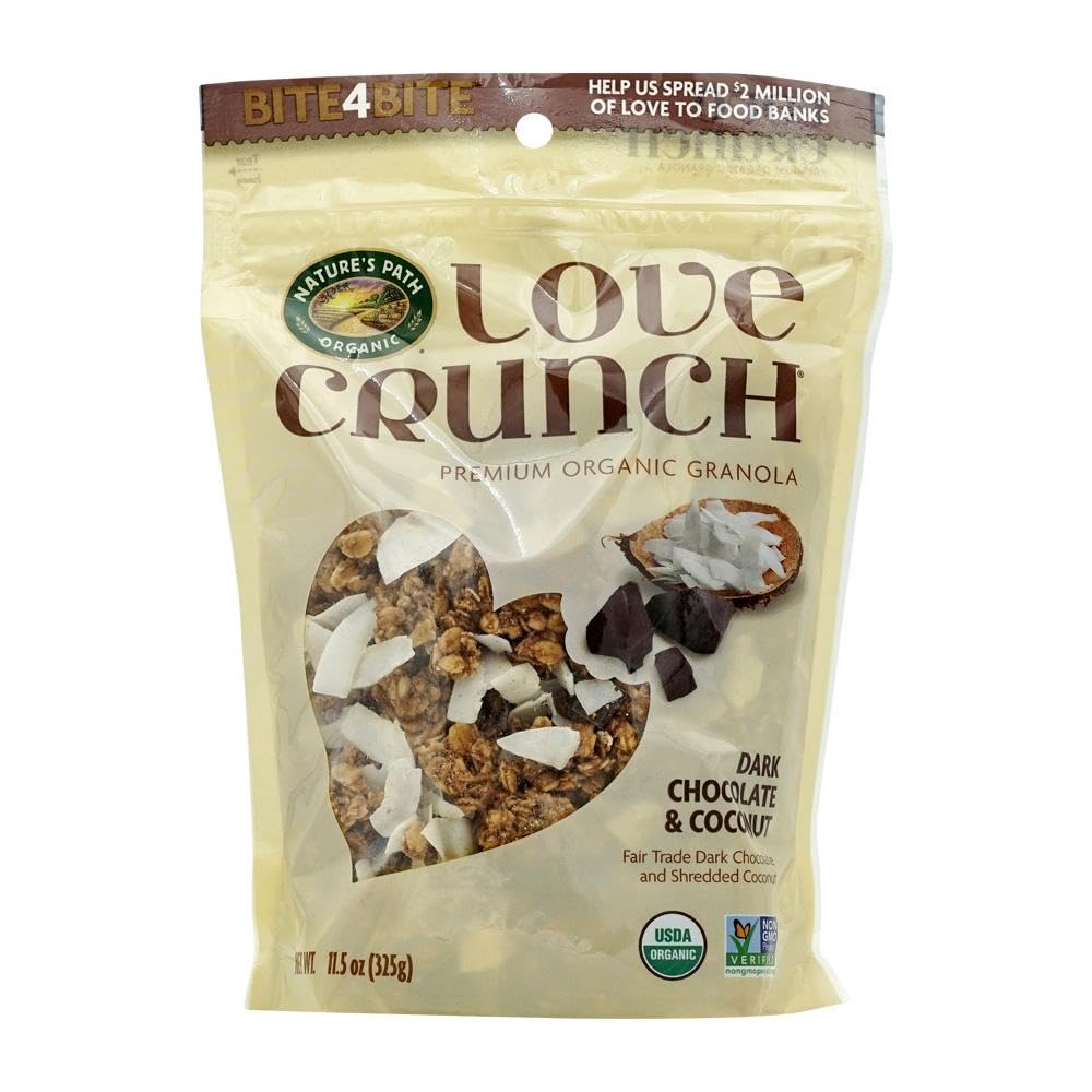 Love Crunch Organic Granola, Dark Chocolate Macaroon, 11.5 Oz , Non Gmo, Fairtrade, By Nature 'S Path