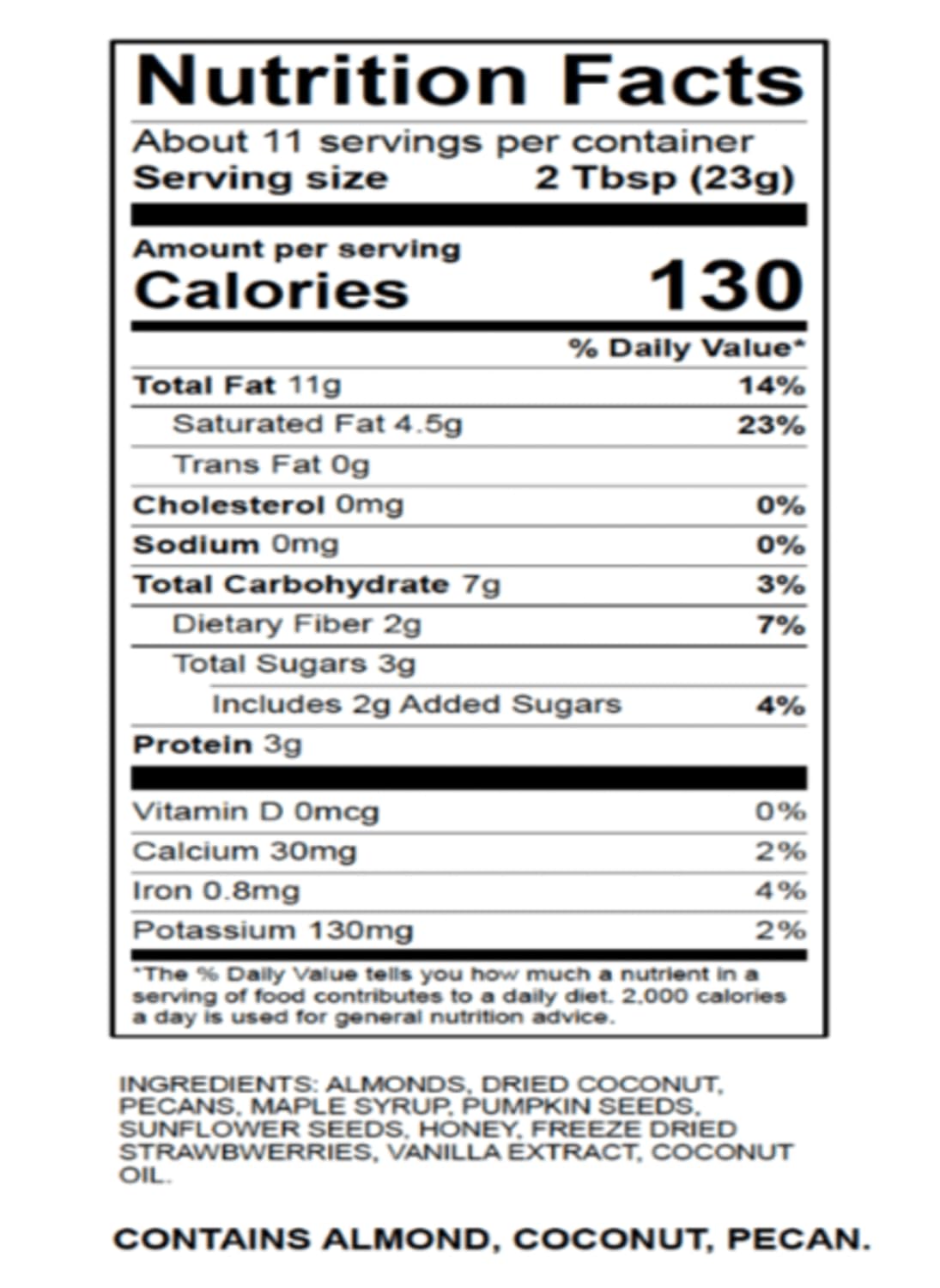 Paleonola – Grain Free Granola Strawberry Flavor – Non-Gmo, Grain, Soy, Gluten, Dairy Free – Low Carb Protein Snack For A Healthy Breakfast