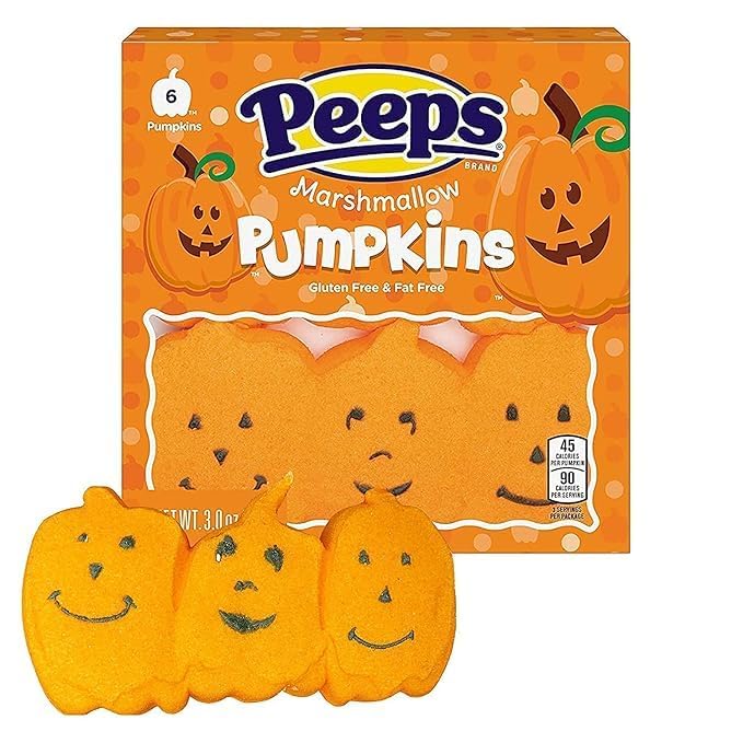 Peeps Marshmallows Variety of 8 Packs of Each Monsters Skulls  Ghosts and Pumpkins  48 Total Halloween Peeps Marshmallows Packaged By Kensington Valley Trading