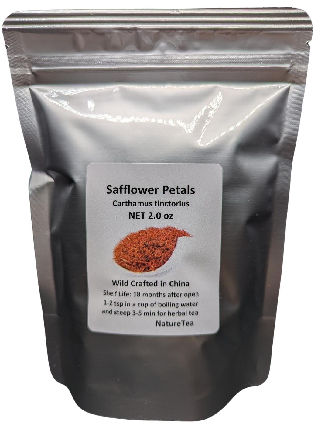 Nature Tea Safflower Petals - Dried Loose Petals, 1 oz, Orange/Red/Yellow