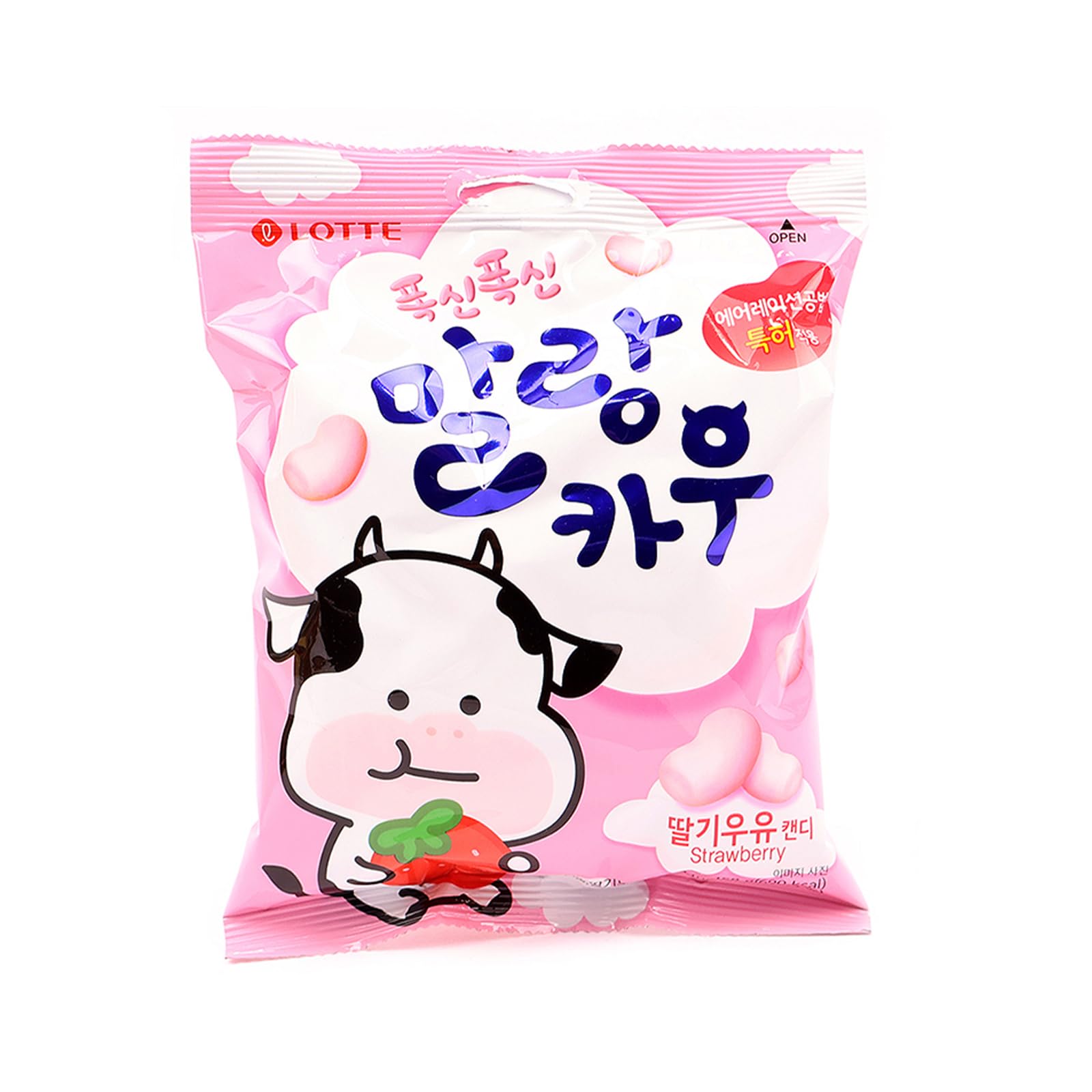 COELO Strawberry Milk Chewy Candy, 5.5oz (158g), Soft Fruit Flavor, Individual Wrapped K-Snack, On-The-Go Treats