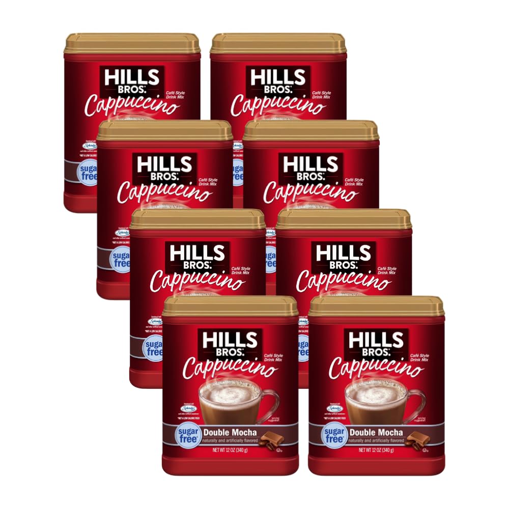 Hills Bros. Flavor Coffee (Sugar-Free Double Mocha, 12 Ounce (Pack of 8)