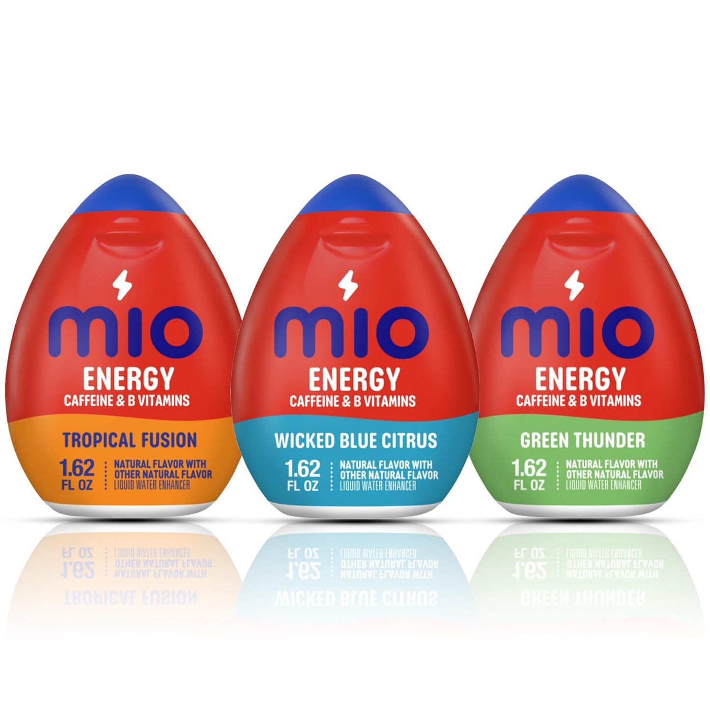 Mio Energy Water Enhancer Variety Pack, 3 Flavors with Caffeine, Zero Sugar, 1.62 fl oz