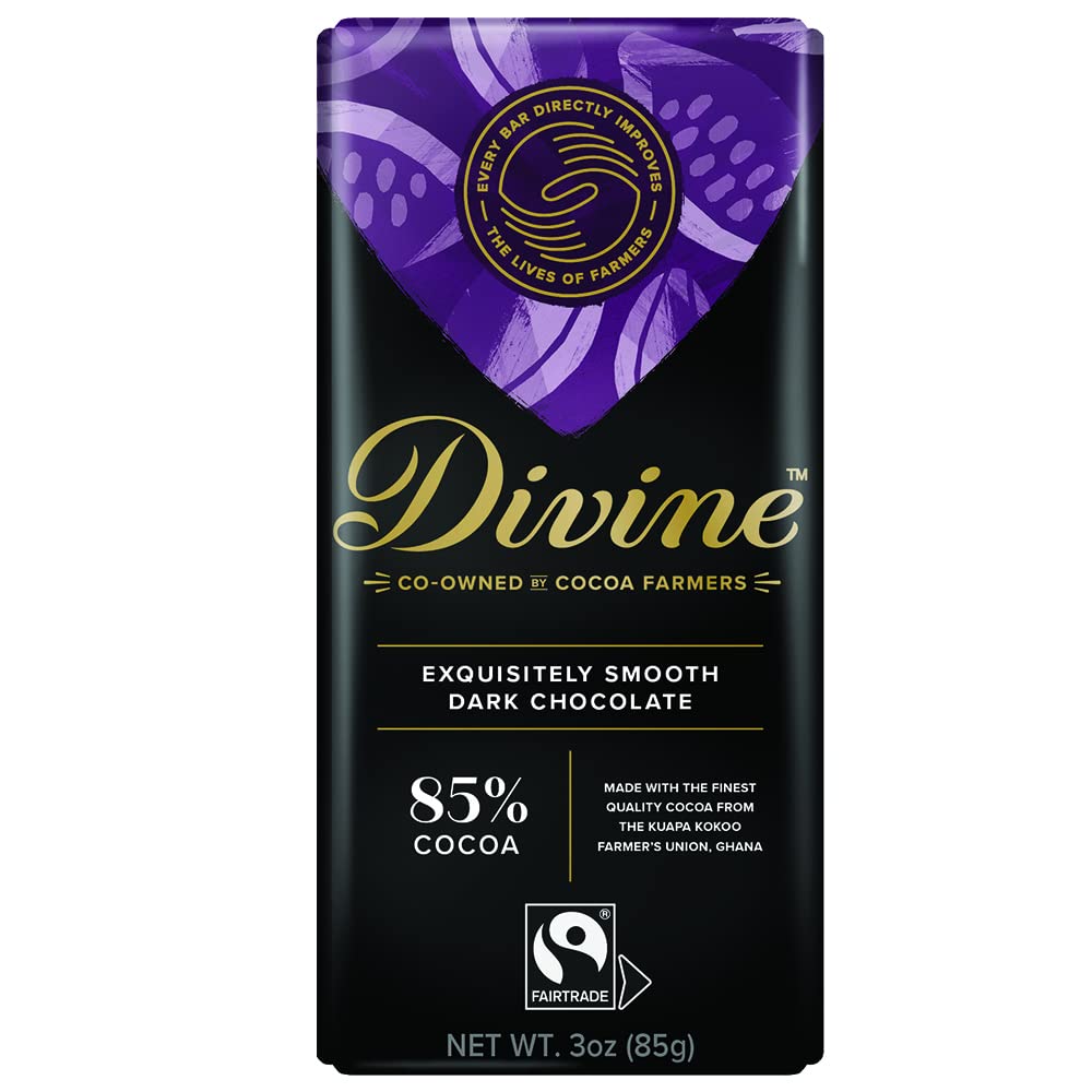 Divine Chocolate Bars - 85% Dark Chocolate - Made With Fairtrade Cocoa, Natural Ingredients, No Artificial Flavors | 3Oz. Bars (12 Pack) Brand: Divine Chocolate