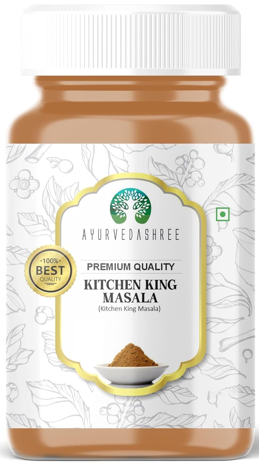 AYURVEDASHREE Kitchen King Masala 100gm PET Jar ~ All Natural | Vegan | No Colors | NON-GMO | Indian Origin