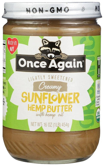 ONCE AGAIN Organic Sunflower Hemp Butter, 16 OZ