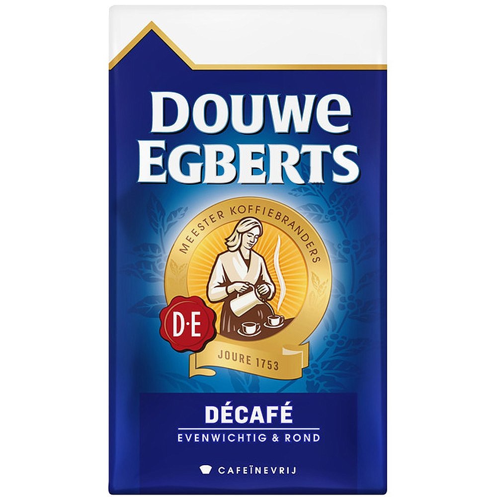 Douwe Egberts Decaffeinated Ground Coffee - Medium Roast, Rich Flavor, 8.8 Ounce