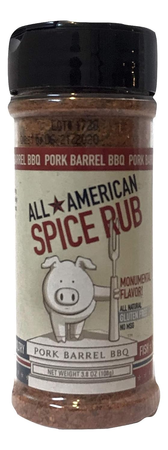 Pork Barrel BBQ All American Spice Rub - Keto, No MSG, Gluten-Free, Sugar-Free, 3.8 oz