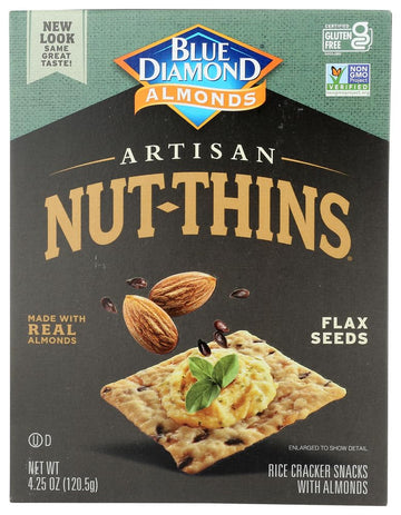 Blue Diamond Nut-Thins Artisan Nut-Thins, Flax Seed 4.25 oz(Pack of 4)