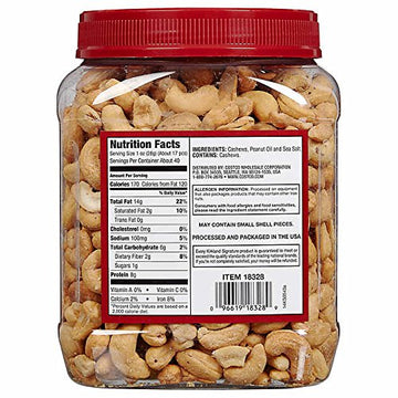 Kirkland Signature Whole Fancy Cashews Salted And Roasted, 40 Oz (Pack Of 4)