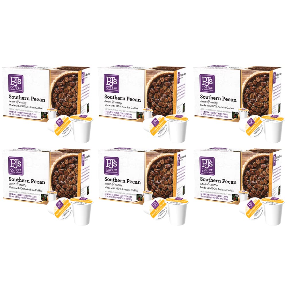 Pj'S Coffee Southern Pecan Single Serve Cups (Pack Of 6) - Bold And Nutty Flavor