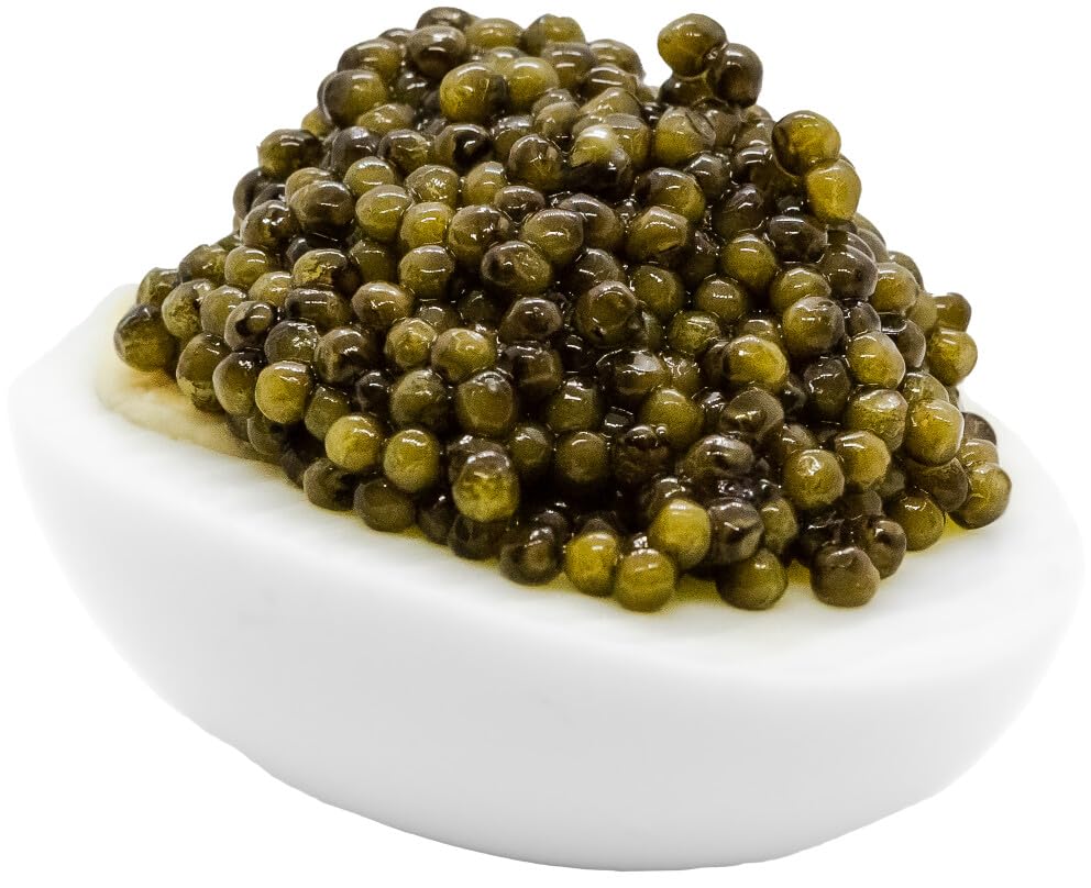 Majestic Collection - Premium Kaluga Sturgeon Black Caviar - 1.1 Oz / 30 G In Metal Jar - Kaluga Black Caviar With Classical Mal