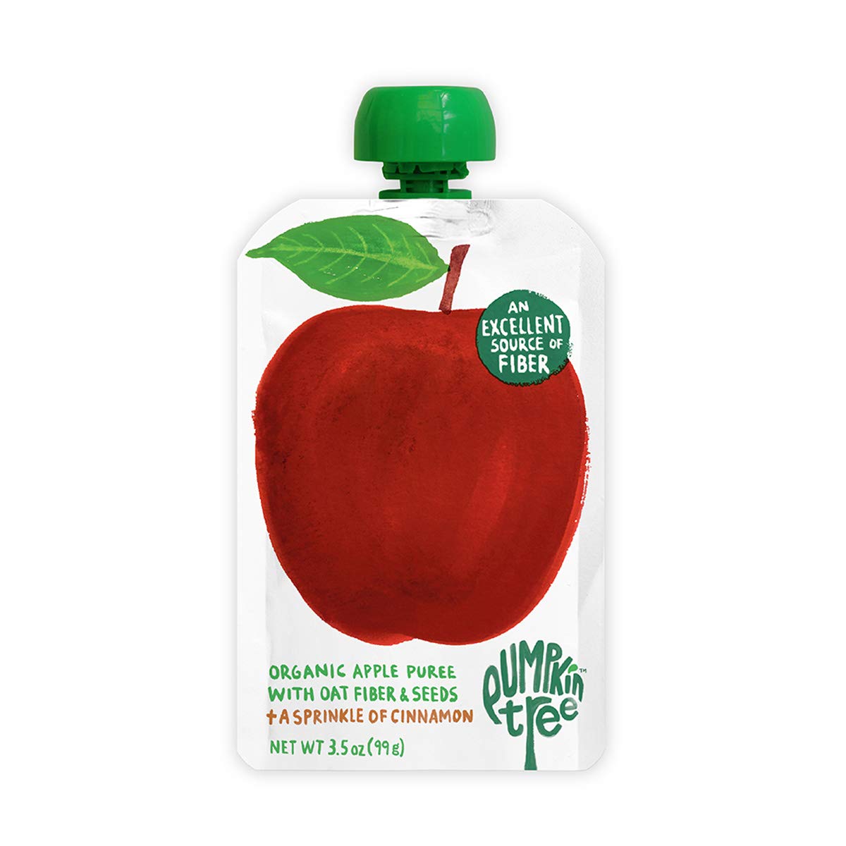 Pumpkin Tree Organics Fruit Snack Pouch, Apple + Fiber + A Sprinkle Of Cinnamon, 3.5 Ounce (Pack Of 10)