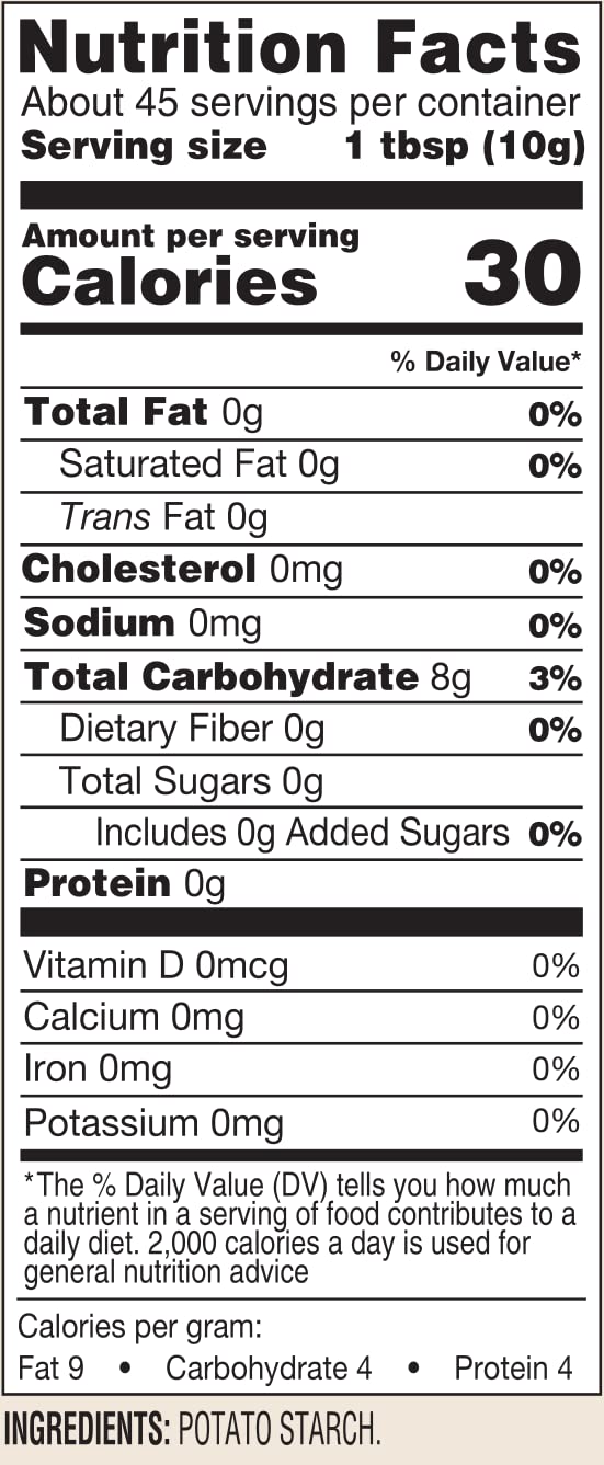 Manischewitz Pure Potato Starch, 16Oz (1Lb Resealable Container) Gluten Free, Non Gmo, Kosher (Including Passover)