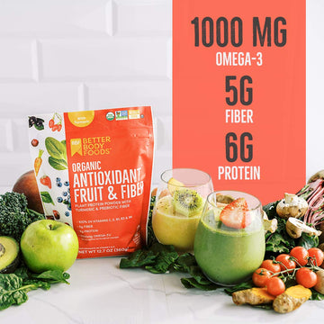 BetterBody Foods Organic Antioxidant Fruit and Fiber Superfood Blend Powder, 12.7 Ounce, 22 Servings
