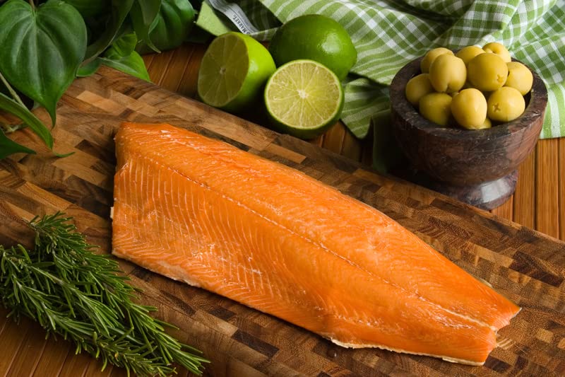 Alaska Smokehouse Smoked Sockeye Salmon Fillet In Wood, 4 Ounce Gift Box