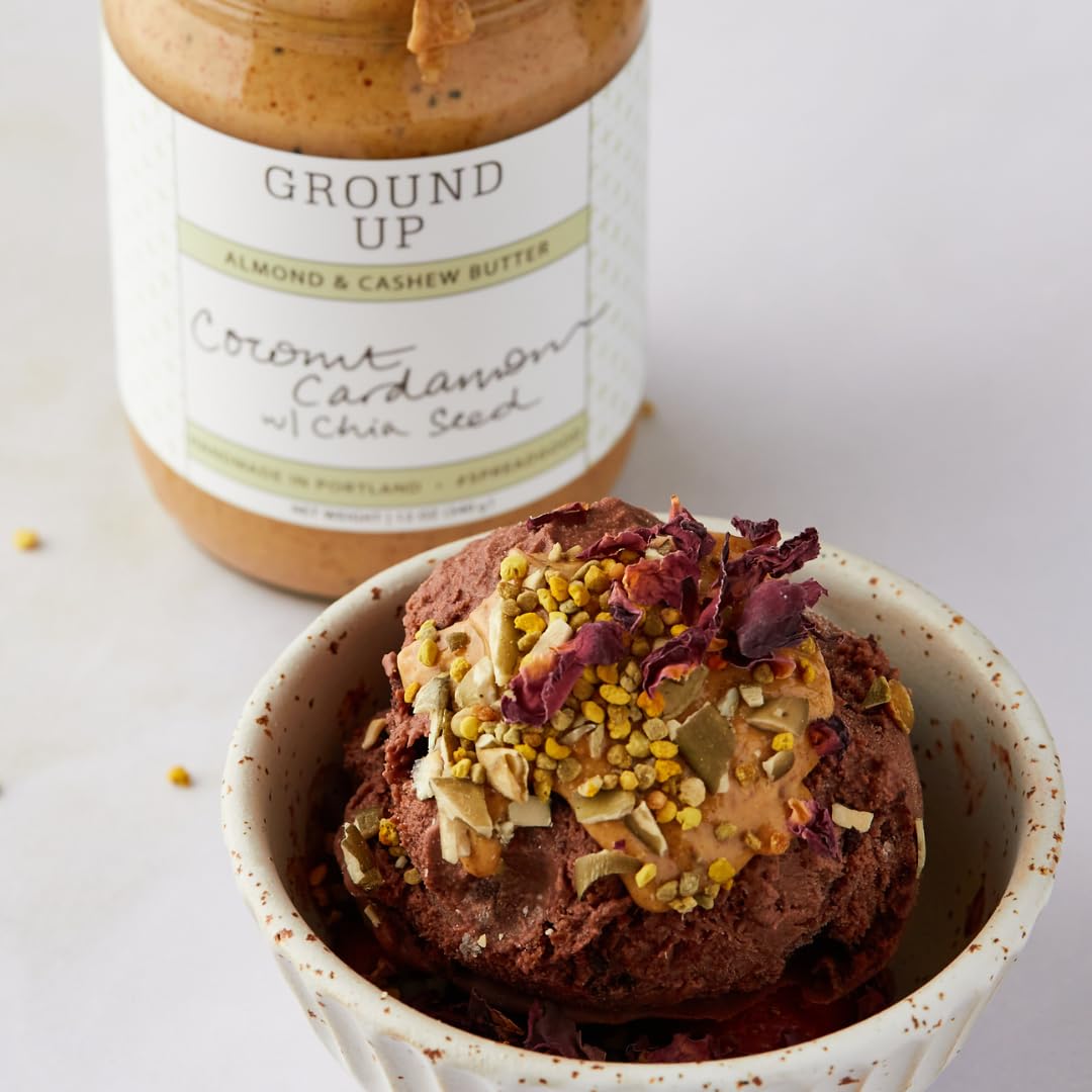 Ground Up Pdx Nut Butter Almond Cashew Coconut Cardamom Chia Seed 12 Ounce