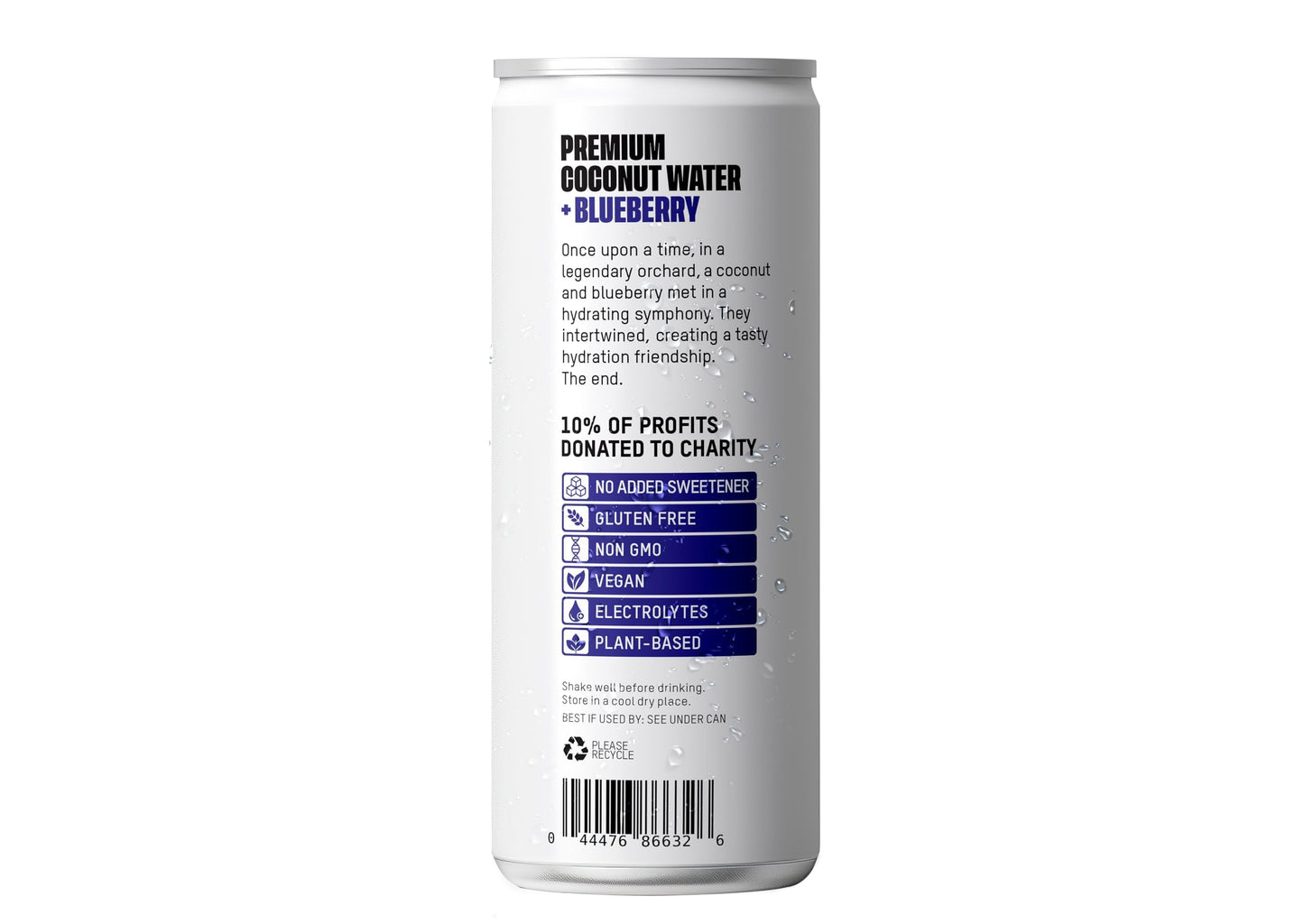 Once Upon A Coconut Blueberry Coconut Water - Pure No Sugar Added - Low-Calorie, All-Natural Drink With Electrolytes - Non-Gmo,