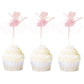 Ercadio 20 Pack Ballerina Tutu Cupcake Toppers Pink Ballet Girl Cupcake Picks Baby Shower Birthday Party Cake Decoration Supplie