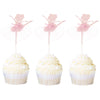 Ercadio 20 Pack Ballerina Tutu Cupcake Toppers Pink Ballet Girl Cupcake Picks Baby Shower Birthday Party Cake Decoration Supplie