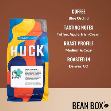 Blue Orchid - Roasted By Huckleberry Roasters - Whole Bean Coffee - 12 Ounce Bag