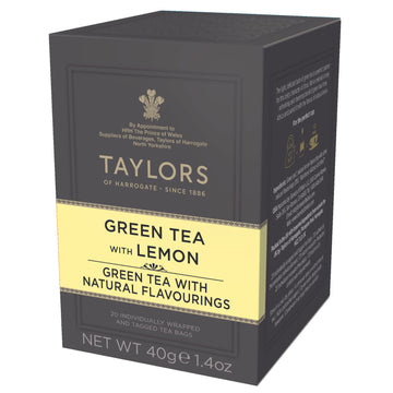 Taylors of Harrogate Green Tea with Lemon, 20 Count (Pack of 6)