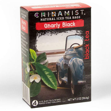 China Mist Iced Tea - Gnarly Black Tea Infusion - Refreshing And Delicious - Each Tea Bag Yields 1/2 Gallon - 4 Bags.
