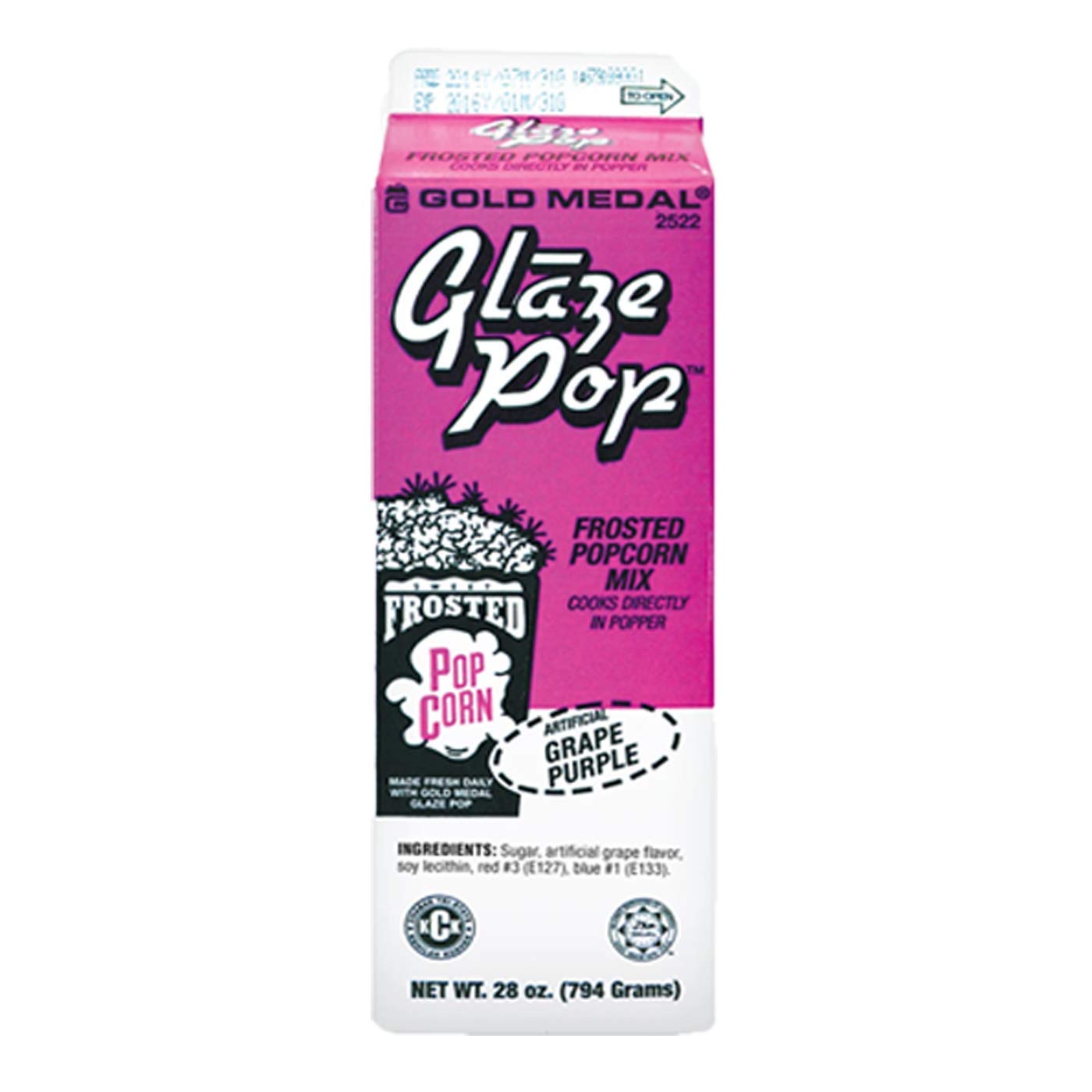 Popcorn Supply Company Glaze Pop® Grape Flavor 28-oz. Carton Snack