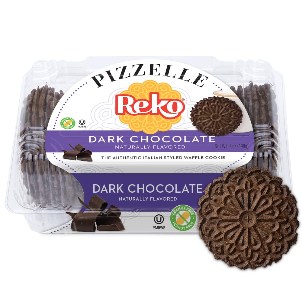 Reko Pizzelle Waffle Cookie, Chocolate, 7 Ounce, Authentic Italian Style, Pack of 1