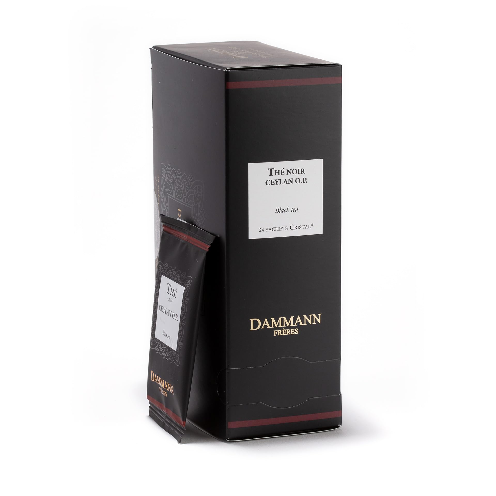 Dammann Freres Ceylan O.P. Premium Black Tea Bags, Individually Wrapped, 24 Count