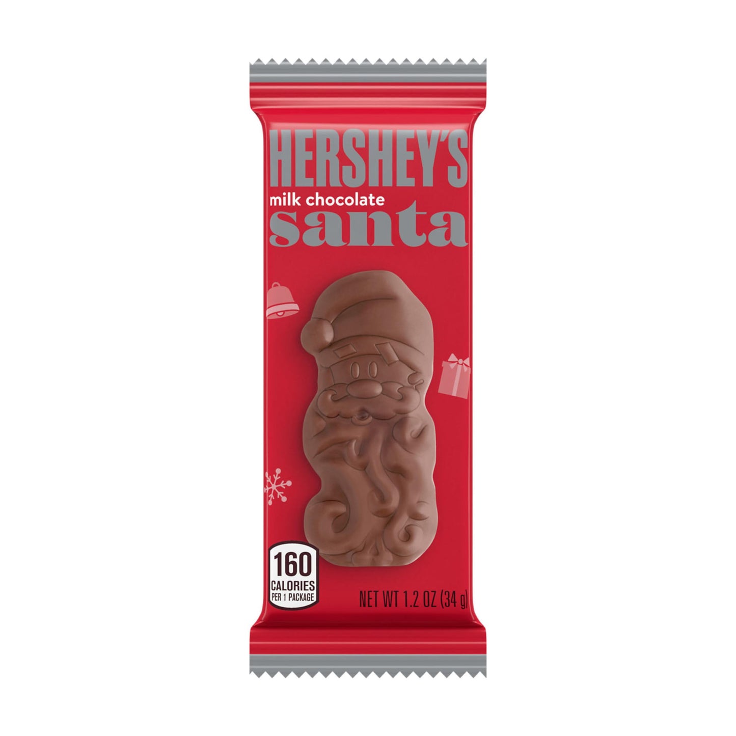 Hersheys Milk Chocolate Santas, Christmas Candy Bars, 1.2 Oz (36 Count)