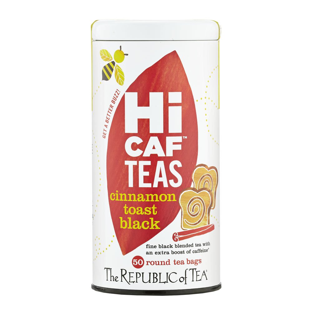 The Republic of Tea HiCAF Cinnamon Toast Black Tea, 50 Tea Bags, Caffeinated Spiced Tea