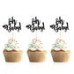 Donoter 48 Pcs Black Glitter Oh Baby Cupcake Topper Picks for Baby Shower Gender Reveal Party Cake Decorations